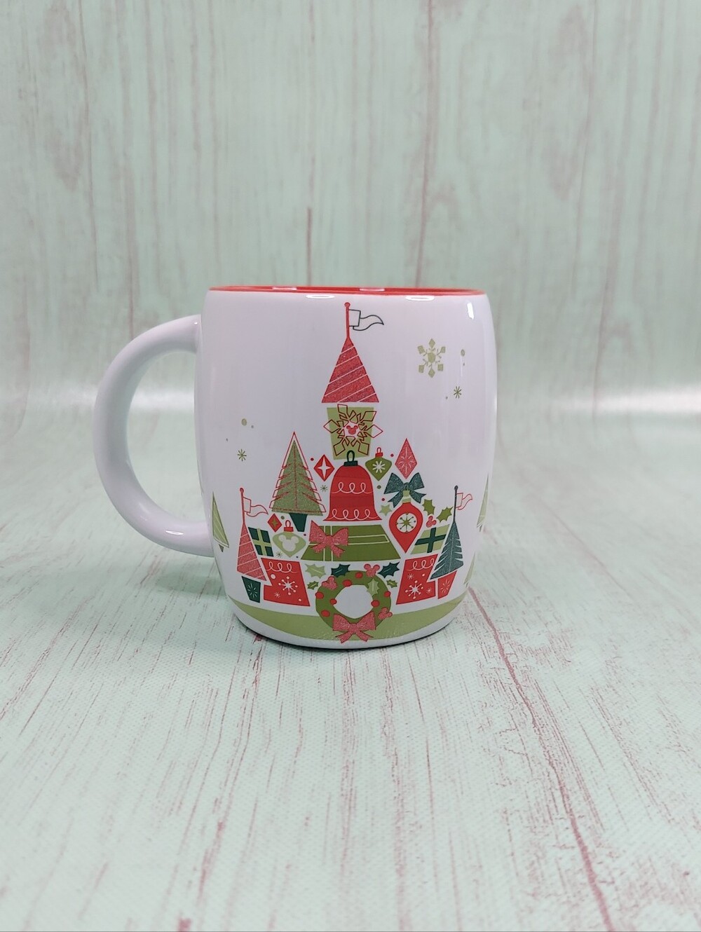 Starbucks Disney Parks Ceramic Christmas Castle Holiday 2015 Coffee Mug